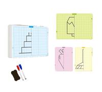 20 Page Children Grid Symmetrical Drawing Toy, Creativity Symmetric Drawing Cards Set, Fun Graph Training Grids Half Pattern for Focuses On Fine Motor Skills Writing Concentration Skill Toy