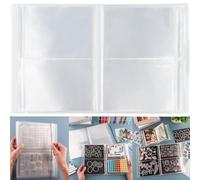 20 Pages / 80 Pockets Stamps and Dies Storage Album Book Organizer Folder, Plastic Large Sticker Photo Storage Album Bags for Cutting Dies Stencil Album Stamp Crafts DIY Scrapbooking 7x5.1inch/Pocket