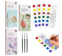 20 Pages Children's Watercolor Sketchbook, 3 Pack Travel Doodle Watercolor Sketchbook Set, 3-8 Years Pocket Water Coloring Book, Water Color Bookmarks Travel Event Party Favors
