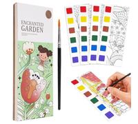 20 Pages Kids Watercolor Sketchbook, 3-8 Years Old Pocket Painting Book, Travel Doodle Watercolor Sketchbook Set, Water Painting Book Travel Event Party Favors (Fantasy Garden)