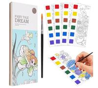 20 Pages Kids Watercolor Sketchbook, 3-8 Years Old Pocket Painting Book, Travel Doodle Watercolor Sketchbook Set, Water Painting Book Travel Event Party Favors (Fairytale Dreamland)