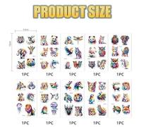 20 Painted Animal Tattoo Stickers, Waterproof Temporary Tattoo Stickers, Children'S Painted Tattoo Stickers, Which Can Decorate Arms, Face, Legs, Etc.
