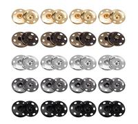 20 Pair Sew On Snaps for Fabric, 1in Metal Sewing Snaps Fasteners Multiple Color Press Studs Buttons for Clothing Jackets Bags & DIY Crafts
