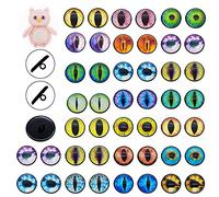 20 Pairs 12mm Sew On Eyes for Amigurumi Stuffed Plush Toys Dolls Glass Button Dragon Owl Animal Eyes