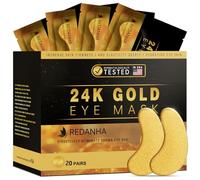 20 Pairs 24K Gold Eye Patches Undereye Face Mask Eye Mask Dark Circles Puffy Eye Bags Collagen Skin Care Spa Gift Eye Mask Eye Mask