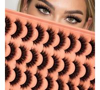 20 Pairs 6D Faux Mink Eyelashes, Fluffy Wispy Curly False Lashes, Reusable Soft Eye Makeup Extensions for Beginners & Professional Makeup Artists