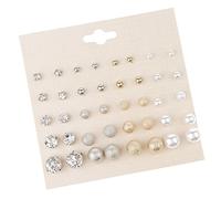 20 Pairs Assorted Size Stud Earring Crystal Pearl Ball Ear Stud Jewelry Set