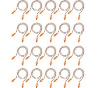 20 Pairs Corded Ear Plugs Reusable Silicone Earplugs Sleep Noise Cancelling for Hearing Protection (Brown)