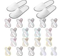 20 Pairs Disposable Slippers for Guests, Closed Toe House Slippers, Indoor Spa Slipper Bulk Hotel Slipper for Women Men, Unisex Guest for Wedding Travel Party Shoeless Home - 10 Colors