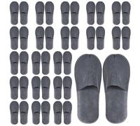 20 Pairs Disposable Slippers Women Men, Non-woven Fabrics Hotel Slipper Printing with Closed Toe, Multipack Anti-slip Spa Slippers Unisex for Guest Party Travel Home (27x10.5cm, Grey)