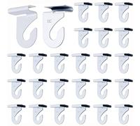 20 Pairs Drop Ceiling Hooks for Hanging Ceiling Tile Hooks Aluminum Suspended T-bar Metal White Heavy Duty Right and Left Grid Clips Hanger for Classroom Office School Decoration