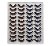 20 Pairs False 4 Styles Pack 3D Volume Faux Mink Lashes Packs[2 Styles- 16-18MM, ]