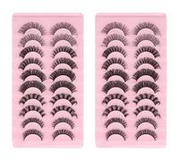 20 Pairs False Eyelashes Lash Extensions Faux Lashes False Eyelashes | Soft Fake Eyelashes Manga Lashes Anime False Eyelashes Handmade Dd Thickness Multilayer Fake Eyelashes for Lady