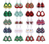 20 Pairs Funny Christmas Earrings Xmas Water Drop Letter Earrings Christmas Tree Santa Claus Earrings for Women Teen Christmas Jewelry Gift