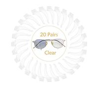 20 Pairs Glasses Anti-Slip Silicone Ear Clip - Soft Comfortable Anti-Slip Holder, Eye Glasses Ear Grippers Silicone Ear Hook, Eye Glass Temple Tips Sleeve Retainer for Reading Glasses (Clear White)
