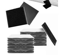20 Pairs Heavy Duty Double Sided Sticky Pads, Extra Strong Hook and Loop Tape, 50x50 mm Industrial Strength Self-Adhesive Strips for Wall, Floor, Metal, Glass, Reusable Rug Tape