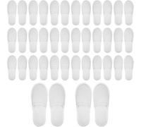20 Pairs Hotel Slippers Guest Slippers Disposable Slippers Closed Toe White Slippers For Men And Women For Hotel Guests And Spa, White, 36/44 EU