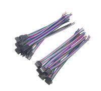 20 Pairs JST SM 4-Pin 2.54mm Pitch Plug Male and Female Connector Adapter with 150mm Electrical Cable Wire for LED Light