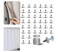 20 Pairs Magnetic Curtain Clips, Curtain Magnets Closure Prevent Light Leaking, Shower Curtain Side Magnets to Keep Shower Liner Closed and Tight to The Wall with 40 Pcs Self-Adhesive Patch
