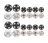 20 Pairs Metal Snap Fasteners for Clothes, Assorted Round Studs