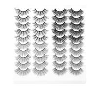 20 Pairs Natural False Eyelashes Black Fiber Realistic 3d | Fake Eyelashes, Girl Beauty Eyelashes, Makeup False Eyelashes, Reusable Fake Eye Lash, so Real Kiss Lashes