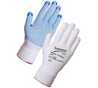 20 Pairs Nylon Polka Dot Gloves Safety Picker Packer Grip Engineering (Medium)