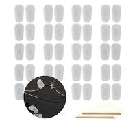 20 Pairs of Eyeglass Nose Covers and 2 Pieces of Eyeglass Cloth, Push-On Silicone Nose Pads, Non-Slip Sunglass Pads, Eyeglass Pads for Eyeglasses Sunglasses (Clear)
