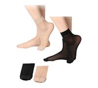 20 Pairs Sheer Ankle Sock Lady Nylon Socks for Women Ankle High Sock Sheer Stocking One Size Nude and Black