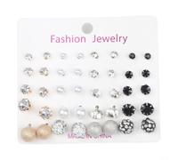 20 Pairs Stud Earrings for Women Mixed Design Alloy for crystal Set - Heart Star Daisy Leaf Infinity Styles Fashion Jewellery Gifts 10x7cm(02)