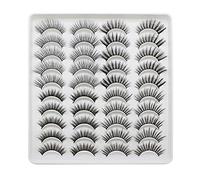20 Pairs Top Grade False Eyelashes with 5 Mixed Style Options for Daily Wear and Special Events, 3D Natural Striking Look, Soft Lightweight, Comfortable Flexible Band