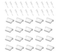 20 Pairs USB C Dust Plugs Set for Type C Charging Port and Earphone Jack, Silicone Anti-Dust Pluggy Caps Compatible with Samsung S10, Note, Pixel, One Plus,Latest 12”, 13” and 15” Mac Laptops,White