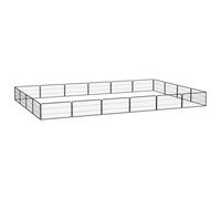 20-Panel Dog Playpen Black 100x50 cm Powder-coated Steel