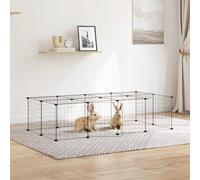 20-Panel Pet Cage with Door Black 35x35 cm Steel