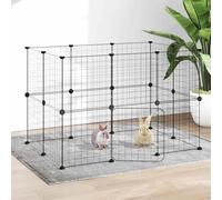 20-Panel Pet Cage with Door Black 35x35 cm Steel