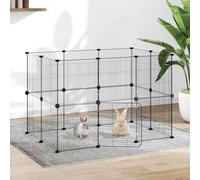20-Panel Pet Cage with Door Black 35x35 cm Steel