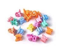 20 Pastel Flowers Butterfly Mini Hair Claw Clip Multi Coloured jaw Hair Clips accessories for Women Girls and Kids, 20 Count (Pack of 1)