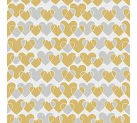 20 Patterned Designed Paper Napkins Small Hearts Silver & Gold | Table Decoration | Decoupage | Napkin Technology 33 x 33 cm