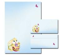 20-pc. Complete Motif Letter Paper-Set Easter Bunny 10 Sheets of Stationery Paper + 10 Matching envelopes DIN Long windowless