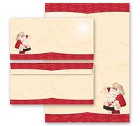 20-pc. Complete Set Christmas, Santa Claus - Motif 10 Sheets of Stationery Paper + 10 Matching envelopes DIN Long windowless | Paper-Media
