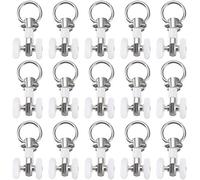 20 Pcs 0.55" Dia Curtain Track Rollers, Plastic Twin Wheeled, Carriers Drapery Rail Sliding Glider for Windows Shower Curtain Tracks