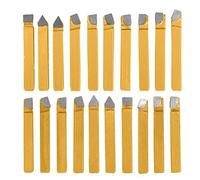 20 Pcs 1/4 inch Metal Lathe Cutting Tools Carbide Tip Tipped Cutter Tool Bit Cutting Set Carbide Turning Inserts Holder Set for Metal Lathe Turning Boring and Chamfering