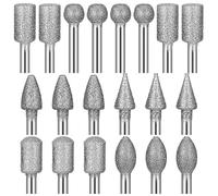 20 Pcs 1/8" Shank Diamond Grinding Burr Bit Set, Diamond Grinding Drill Bit