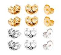 20 pcs/10 Pairs Butterfly Earrings Back, Gold and Silver Replacement Secure Ear Locking for Stud Earrings, Jewelry Making