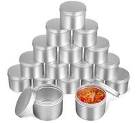 20 Pcs 100ml Silver round Aluminium Jars with Lids
