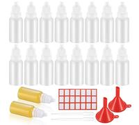 20 Pcs 15ml/0.5oz Plastic Dropper Bottles, Empty Squeezable Bottles with Cap for Essential Oil, with Funnel/Transfer Pipettes/Sticker
