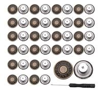 20 PCS 17mm Jean Buttons,Replacement Trouser Buttons,Jeans Buttons Metal Replacement,Jean Button with 1 Screwdriver,Detachable and Adjustable Jeans Button Tightener for Coat and Trousers