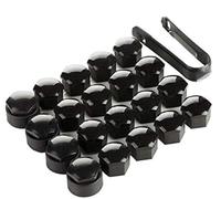 20 Pcs 17mm Wheel Nut Covers, Black Wheel Nut Caps Bolt Covers | 16 Standard Ones & 4 Locking Ones with Removal Tool, Black ABS Plastic, Universal Car Wheel Nut Protectors