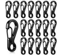 20 PCS 2.5 Cm Small Carabiner Clip, Tiny Spring Snap Hook Keychains Aluminum Zinc Alloy Spring Snap Locking Carribenares for Camping Hiking, Metal Clips for Rope Chain Keychain Keys Rings