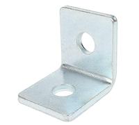 20 Pcs 2 Hole L Shaped 90 Degree Angle Connector Bracket Fit for 1/2" Bolt in 1-5/8" Strut Channel, Thickness 4.8mm, Steel Surface Electrogalvanized