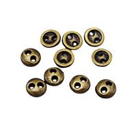 20 PCS 2 Hole Mini Metal Round Buttons Small Bread Buttons for Doll Clothes Bag Deoration Sewing Craft